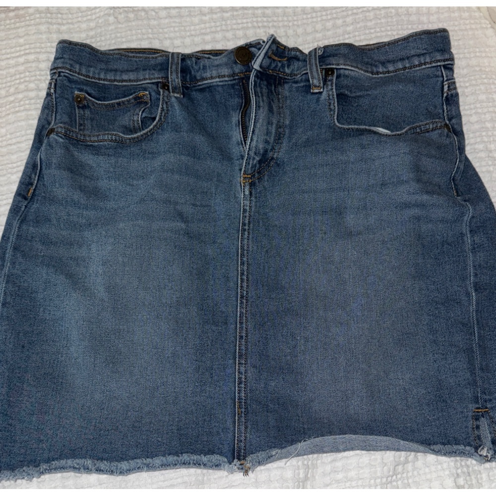 LOFT Dark Blue Denim Mini Skirt